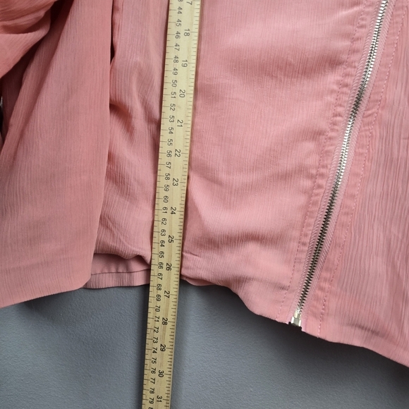 CJ BANKS Chic Ruffled Zip Cardigan Jacket Pink Womens Plus Sz 3X Dressy feminine - Picture 13 of 13